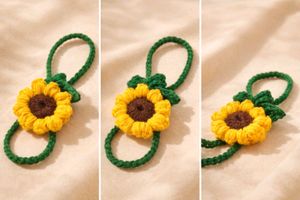 Handmade Crochet Sunflower Charm