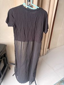 Sheer Overlay Long Tunic Top