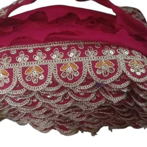 Lace, cut work lace, Dark rani colour lace