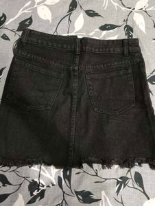 Black Denim Mini Skirt