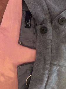 high waist  Grey Buttoned Skirt