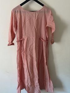 Pretty Peach Printed Kurta maternity wear/daily we