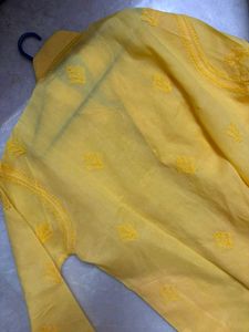 Vibrant Yellow lucknowi  Kurta