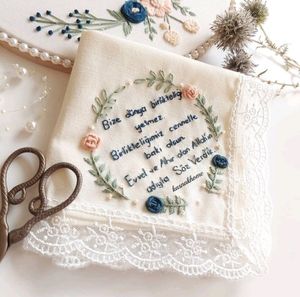 Hand Embroidered Name Hankercheif