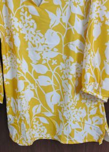 Brand New Yellow Floral Print Kurta