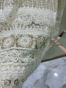 Off White very classy Lucknowee chikankari gown