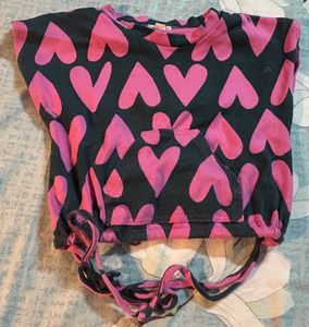 Cute Heart Print Girls coord Dress 5-6 Y
