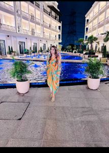 Orange kaftan dress