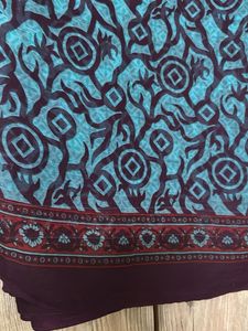 printed Teal Saree