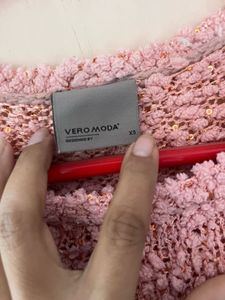 Veromoda Pink Textured Knit Sweater