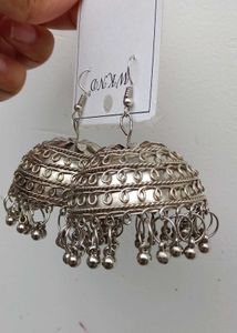 Silver Jhumka Earrings