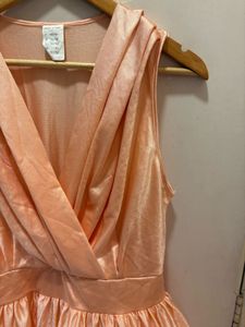 Chic Peach Wrap Dress