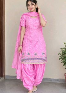 Designer Pink Silk suit