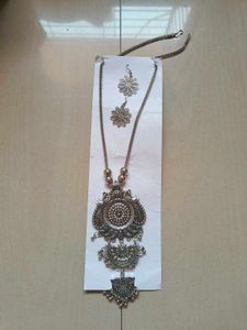 Oxidized Silver Necklace &amp; Earring Set