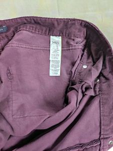 Marks and Spencers Purple Corduroy Trousers