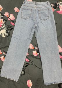 Women's Wide Leg Korean Blue Denim Jeans