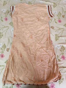 Peach Chikankari Kurta