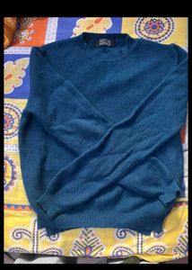 Teal Ribbed Knit Sweater