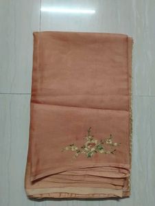Elegant Peach Floral Saree