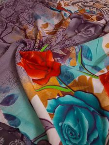 Vibrant Floral Print dress material