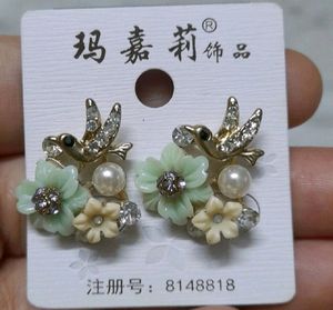 Flowers and Bird Earrings