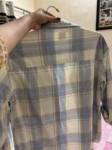 Light Blue Plaid Button-Up Shirt