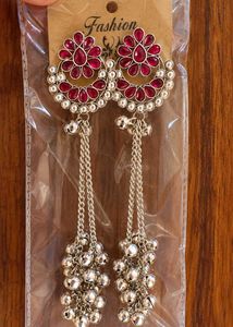 kashmiri earrings # shoulder touch