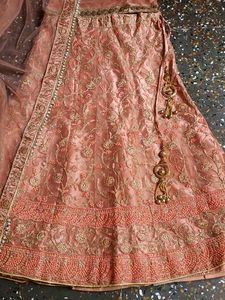 Bridal Peach Embroidered Lehenga Choli