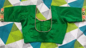 Peach Cotton Saree With Stitched Blouse