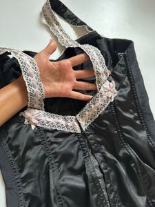Vintage Black Lace Trim Corset