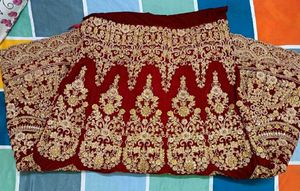 Stunning Red &amp; Gold Embellished Lehenga Choli