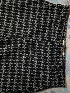 Black & White Printed Ethnic Skirt