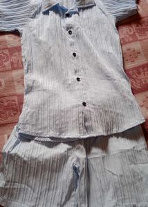 Comfortable Striped Night Suit Set