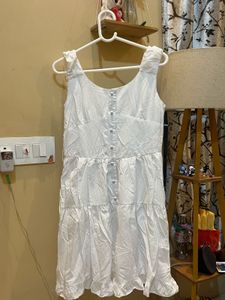 Chic White Ruffled Tiered Mini Dress