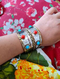Vintage Style Silver Bracelet combo of 2