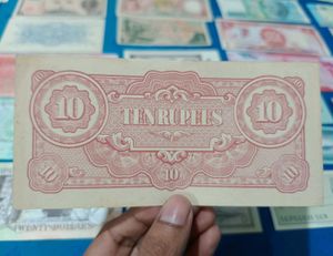 Japan 10 Rupee Note Old Issue Rare Banknote