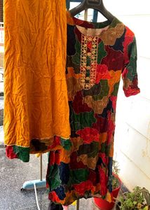 Printed Patchwork Kurta Set