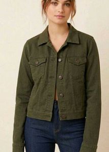 Olive Green Denim Jacket