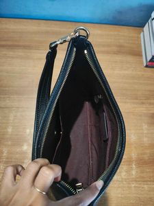 Original Coach Black Pebbled Leather Shoulder Bag