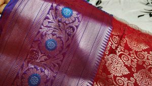 Royal Blue &amp; Red Silk Sarees