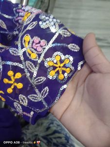 Elegant Purple Embroidered Dress