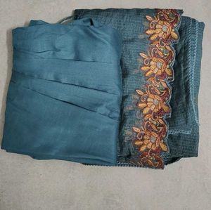 Grey Floral Print Kurta