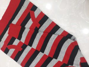 Striped V-Neck Casual Dress