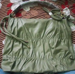 Chic Ruched Green Shoulder Bag