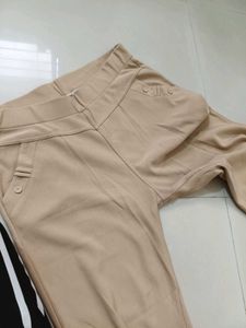 Beige Trousers with Pocket Detail