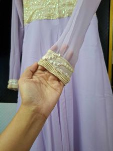 Lavender Gown with Embellished Yoke