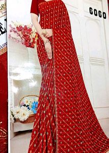Beautiful Red Bandhani Saree