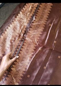 Beautiful Brown Saree with blouse pc