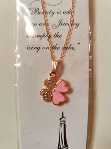Small Flower Pendant Rose Gold Chain