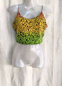 I. Vibrant Leopard Print Crop Top